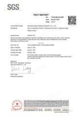 SGS Test Report certificate from Shijiazhuang Qibang Imp & Exp Co., Ltd.