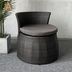 All Weather Resistant Colorful Cushions Balcony Dining Set for Visual Pop Terrace Outdoor Restaurant Rattan Wicker Furniture - Image 4