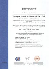 Relevant environmental management certificate from Nanolink New Material (Nantong) Co., Ltd