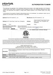ATM -air pump certificate from MAX (HK) INDUSTRIAL CO., LIMITED
