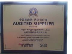 SGS certificate from Yuyao Tongyong Meter Co., Ltd.