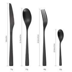 304 Stainless Steel Spoon Fork Knife Hammer Point Cutlery Set/Tableware/Dinnerware - Image 6