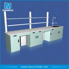 School Chemistry Lab Bench with Reagent Shelf Condition New Model NO. LFLB Guarantee 2 Years Trademark MonchiLab Customized - Image 1