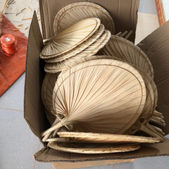 Handcrafted Palm Leaf Hand Fan - Eco-Friendly Decorative and Functional Accessory - Image 3