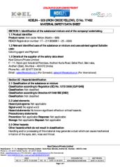 Iron Oxide Yellow MSDS certificate of Shenzhen Huazhong Sun May Technology Co., Ltd – certificate photo, supplier certificates section