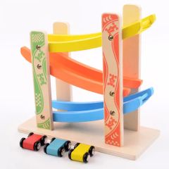 Children′ S Multilayer Wooden Track Glide Car Toy Inertia Sliding Racing Car Slide Racing Fun Car - Image 2