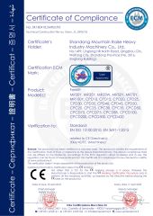CE Certification of Forklift certificate of Shandong Mountain Raise Heavy Industry Machinery Co., Ltd. – certificate photo, supplier certificates section
