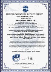 ISO 45001 certificate from Suzhou Energy Tool Co., Ltd.