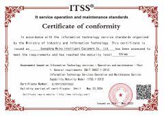ITSS certificate from Guangdong Wetechor Intelligent Equipment Co., Ltd.