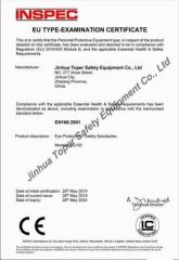 SG100 EN166 certification certificate from Jinhua Toper Safety Equipment Co., Ltd.