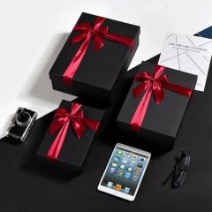 Luxury Custom Logo Big Size Cardboard Gift Wedding Packaging Paper Box with Ribbon Bow - Image 3