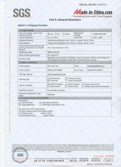 SGS certificate from YANGZHOU EASTSHOW DECORATIVE MATERIAL CO., LTD.