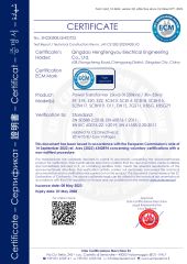 CE certificate from Qingdao Hengfengyou Electrical Engineering Co., Ltd.