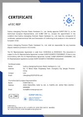 GPSR certificate from Suzhou Shenglong Precision Plastic Hardware Co., Ltd.