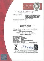 BRC CERTIFICATE certificate from Khan Foods Co., Ltd.