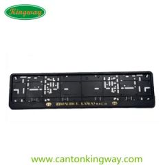 Premium Chrome Embossed Text and Logo Plastic Car License Plate Frame - Image 3