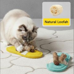 Natural Loofah Cat Toy Size 15 x 6 cm Weight (kg) 0.1 Texture Fibrous Shape Slipper Shape Scent Effect Euphoria And Relaxation - Image 3