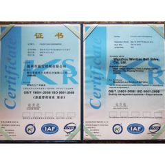ISO 9001:2008 certificate from Wenbao Valve Co., Ltd.