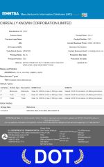 DOT certificate from Renote (Shandong) Automobile Industry Co., Ltd.