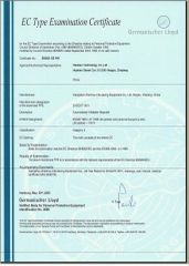Inflatable life jacket EC certificate certificate from NINGBO MERCE TECHNOLOGY CO., LTD.