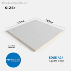 Rock Wool Acoustic Ceiling Tiles Grid Rh 99 Fire A2 Nrc 0.85 Clour White Origin China Model NO. 1212 Trademark DEGO HS Code - Image 1