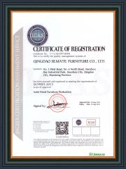 ISO9001 certificate of Qingdao Semate Furniture Co., Ltd – certificate photo, supplier certificates section