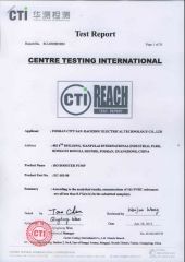 REACH Test Report of RO Booster Pump certificate from Foshan City San Jiaozhou Electrical Technology Co., Ltd