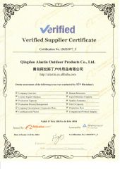 TUV certificate from Qingdao Alastin Outdoor Products Co., Ltd.