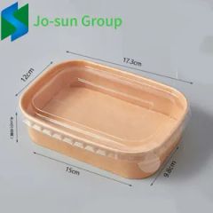 Brown Paper Square Bowl Disposable Lunch Box Rectangular Lunch Box Takeout Packed Light Picnic Tableware - Image 6