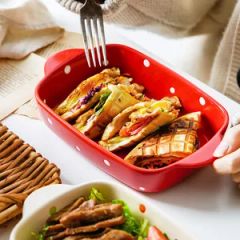 Color Ceramic Bakeware Set Rectangle Roasting Lasagna Baking Dish - Image 6