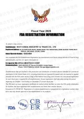 FDA certificate from Wuyi Kinda Industry & Trade Co., Ltd