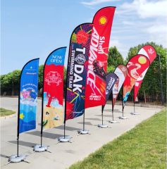 Factory Advertising Tear Drop Flying Feather Free Custom Banner Beach Flag Flags Banners - Image 6