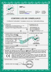 CE Certificate of Wire Bending Machine certificate from Guangdong Huayida Intelligent Equipment Co., Ltd.