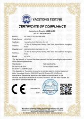 CE certificate from Guangzhou Hone Machinery Co., Ltd.