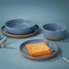 Stoneware Color Blue Tableware Porcelain Dinnerware Plate Set Ceramic Kitchenware - Image 1