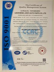 ISO 9001 certificate from Liaocheng Junyi Auto Parts Co., Ltd.