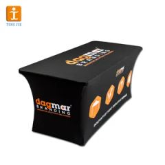 Custom Trade Show Sublimation Printed Logo Polyester Spandex Table Cover - Image 4