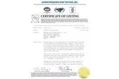 CUPC certificate from TAIZHOU YINADA SANITARY WARE CO., LTD.