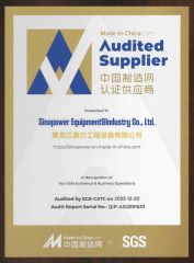 AUDITED SUPPLIER certificate from Sinopower Equipment&Industry Co., Ltd.