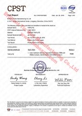 RoHS Certificate of Tinplate certificate from Brilliant Tin Box Manufacturing Co., Ltd.