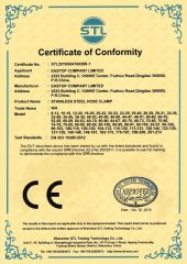CE - STAINLESS STEEL HOSE CLAMP certificate from QINGDAO EASTOP COMPANY LIMITED