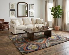 Modern Hand Tufted Wool Area Rug, Abstract Organic Pattern Rug, Contemporary Living Room Carpet, Handmade Designer Rug by FAREHA RUGS CARPET – product photo 1, product detail gallery