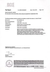 RoHS Certificate of Alumina certificate from SHENZHEN JINGHUI INDUSTRY LIMITED