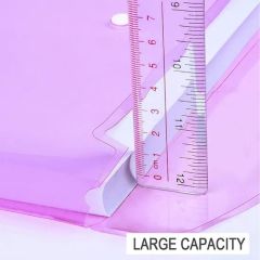 A4 Plastic Envelopes, Pocket File Folder with Label Pocket Snap Button Closure - Image 6