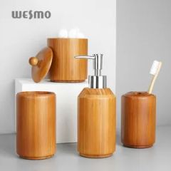 Square Bamboo Bath Accessory 7 Sets - Image 5