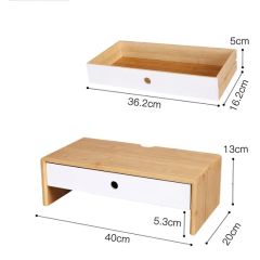 Bamboo Monitor Stand Riser Laptop Stand Riser for Apartments Office Home Use - Image 6