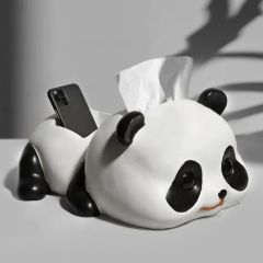 Resin Panda Shape Tissue Paper Box Tabletop Multifunction Tissue Boxes - Image 3