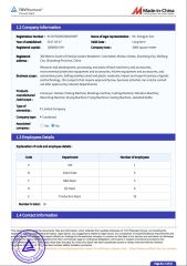 TUV certificate from ZHUCHENG MBC INDUSTRIAL & TRADING CO., LTD.