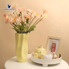 Textured Creative Table Vase Minimalist Geometric Ceramic Flower Vase for Decoration - Image 2