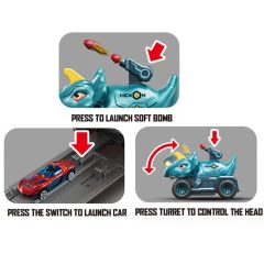 QS Toys Gcc Certification Friction Dinosaur Spring Loaded Transformation Vehicle Multi-Functional Foldable Racing Track Vehicle Boys' Toy Wholesale - Image 4